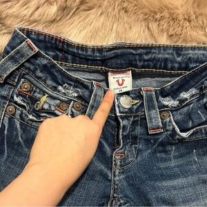 True Religion Women's Boot Cut Jeans in Dark Blue Denim